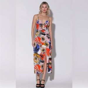 Walter Baker Natasha Floral Midi Slip Dress Floral Wave Size 12